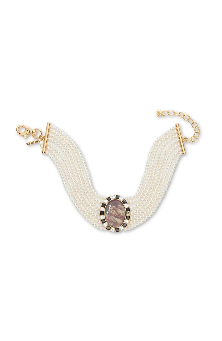 Lele Sadoughi Sleeping Beauty Cameo Multistrand Necklace, Alternate, color, Sleeping Beauty