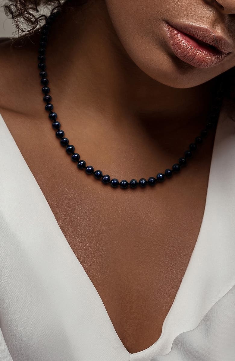 DELMAR Cultured Black Pearl Necklace, 5–5.5mm, Alternate, color, 