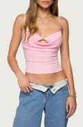 EDIKTED Cowl Neck Halter Crop Top