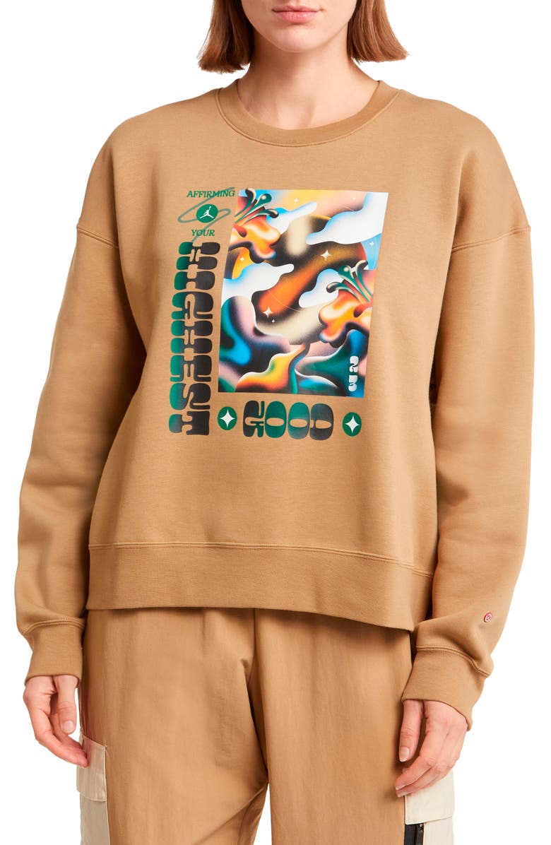 Jordan x Jordan Moss Brooklyn Fleece Graphic Sweatshirt, Main, color,