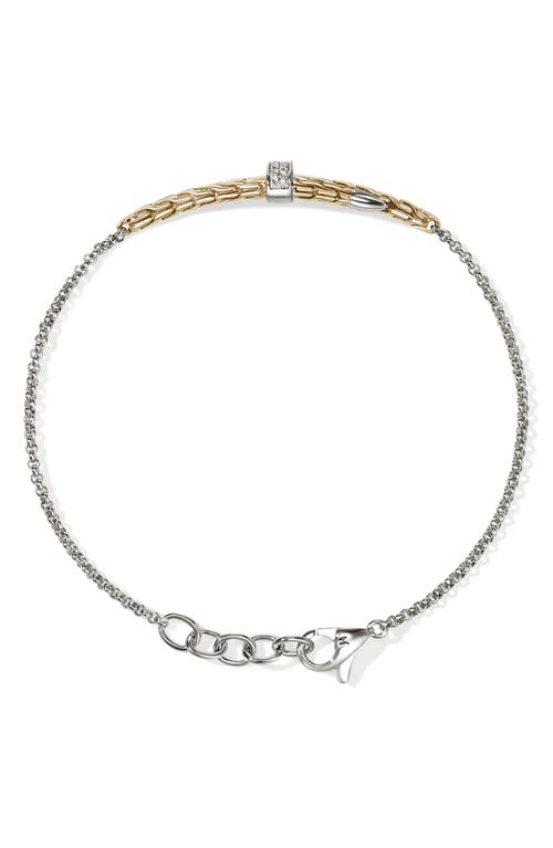 John Hardy 14k Yellow Gold Diamond Sterling Silver Bracelet In Multi