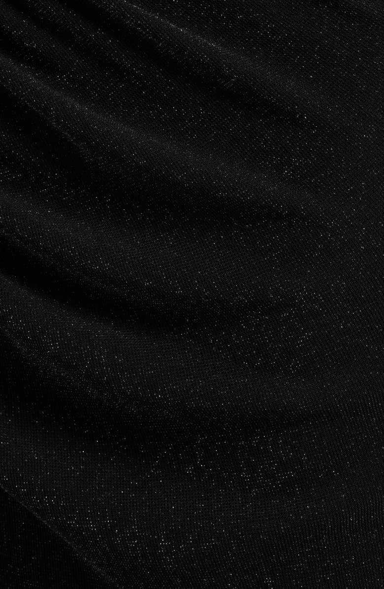 Black Halo Vionna Metallic Cutout Asymmetric Cocktail Dress, Alternate, color, Glistening Black