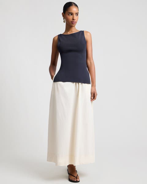 Boatneck Mix Media Dress