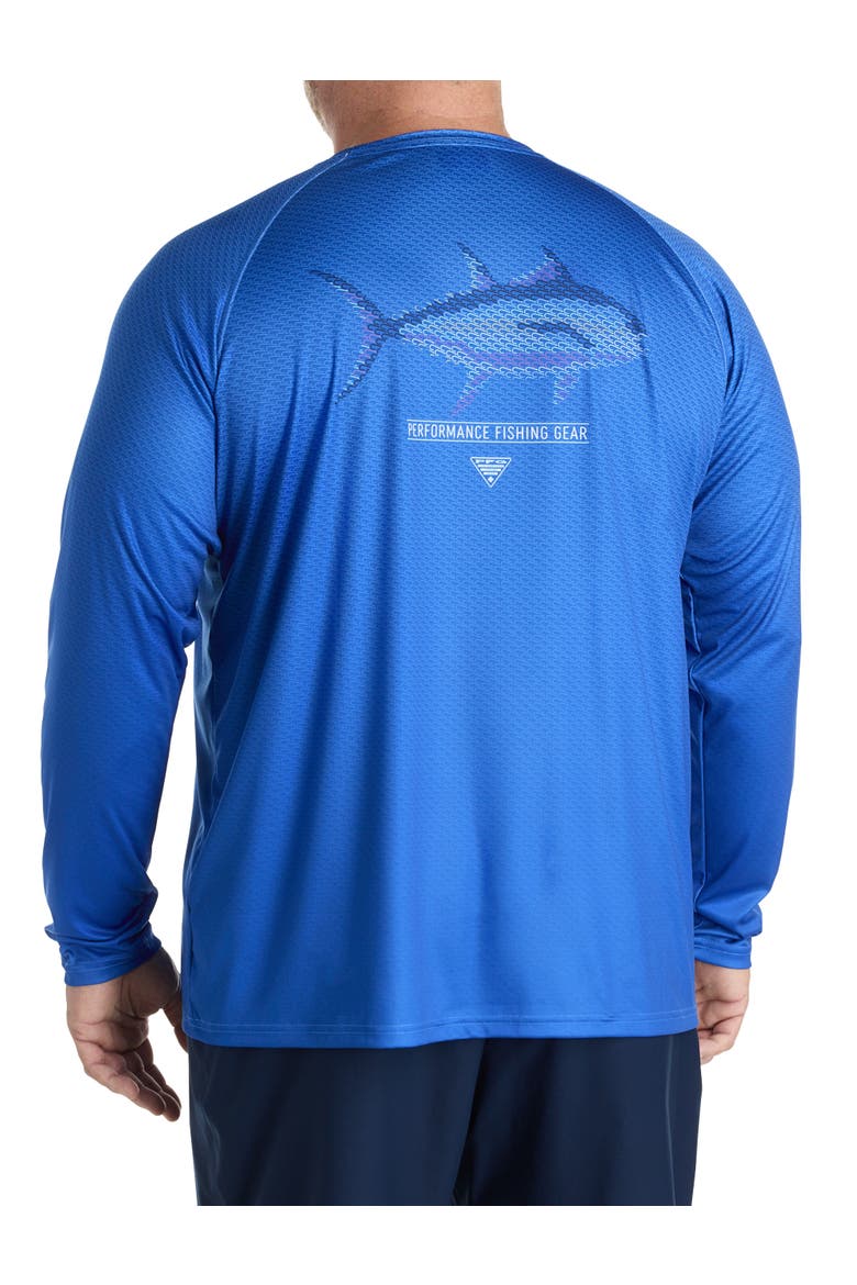 Big & Tall PFG Super Terminal Tackle Fish Fade Long-Sleeve T-Shirt, Alternate, color, VIVID BLUE