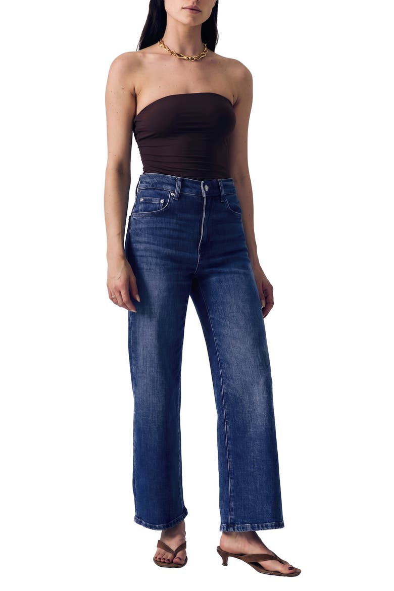 Petite Column High Waist Wide Leg Jeans, Alternate, color, LONDON CALLING