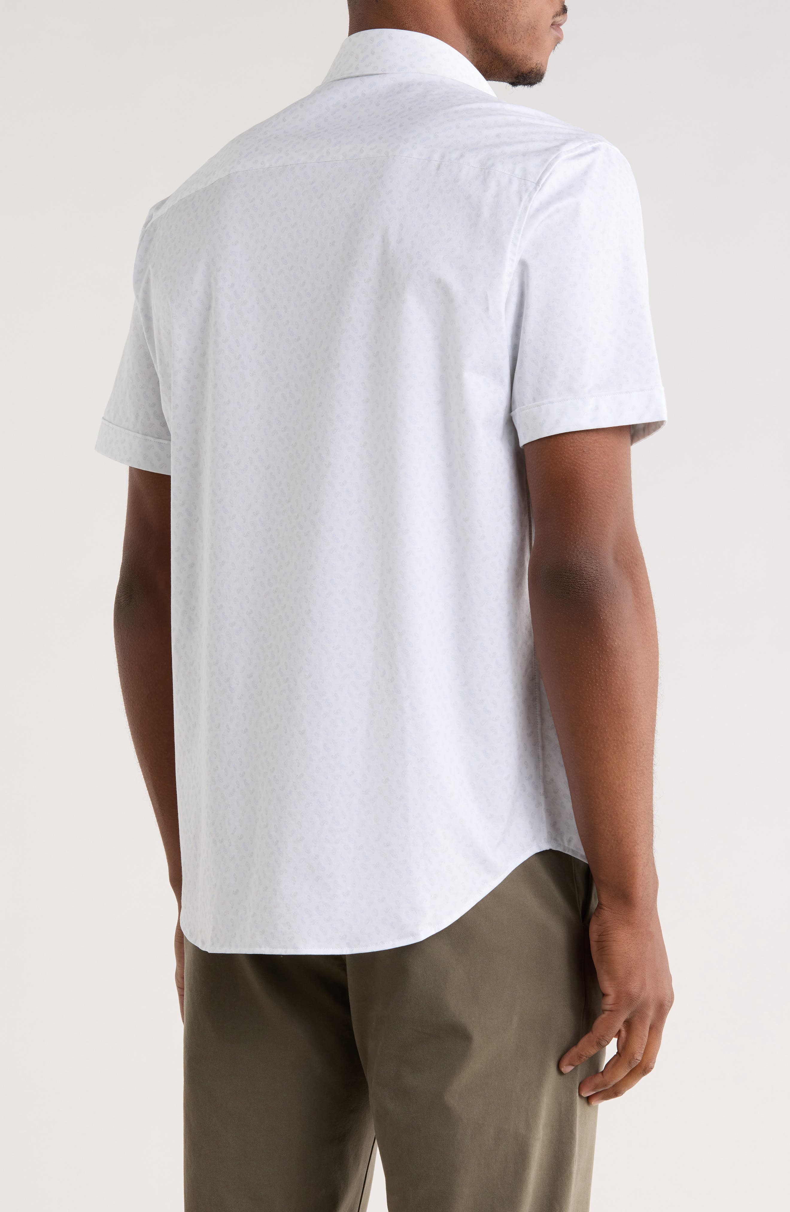 Geometric Short Sleeve Woven Button-Up Shirt - image 2