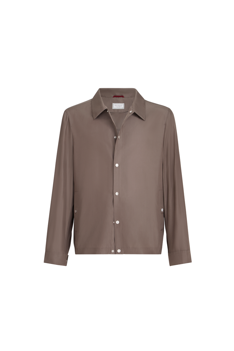 Silk outerwear jacket, Alternate, color, Hazelnut