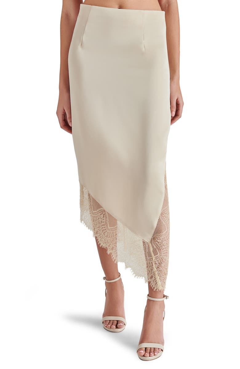 Steve Madden Carrie Anne Satin & Lace Skirt, Main, color, 