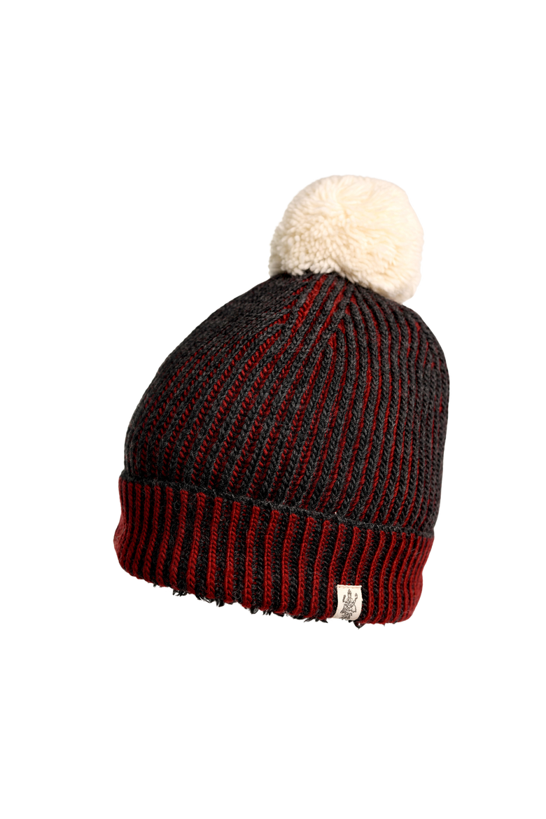 Hand Knit Allen Pom Hat, Main, color, Burgundy
