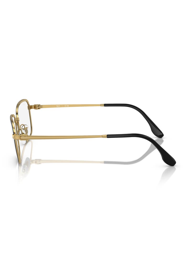 54mm Rectangular Pillow Optical Glasses, Alternate, color, BLACK GOLD