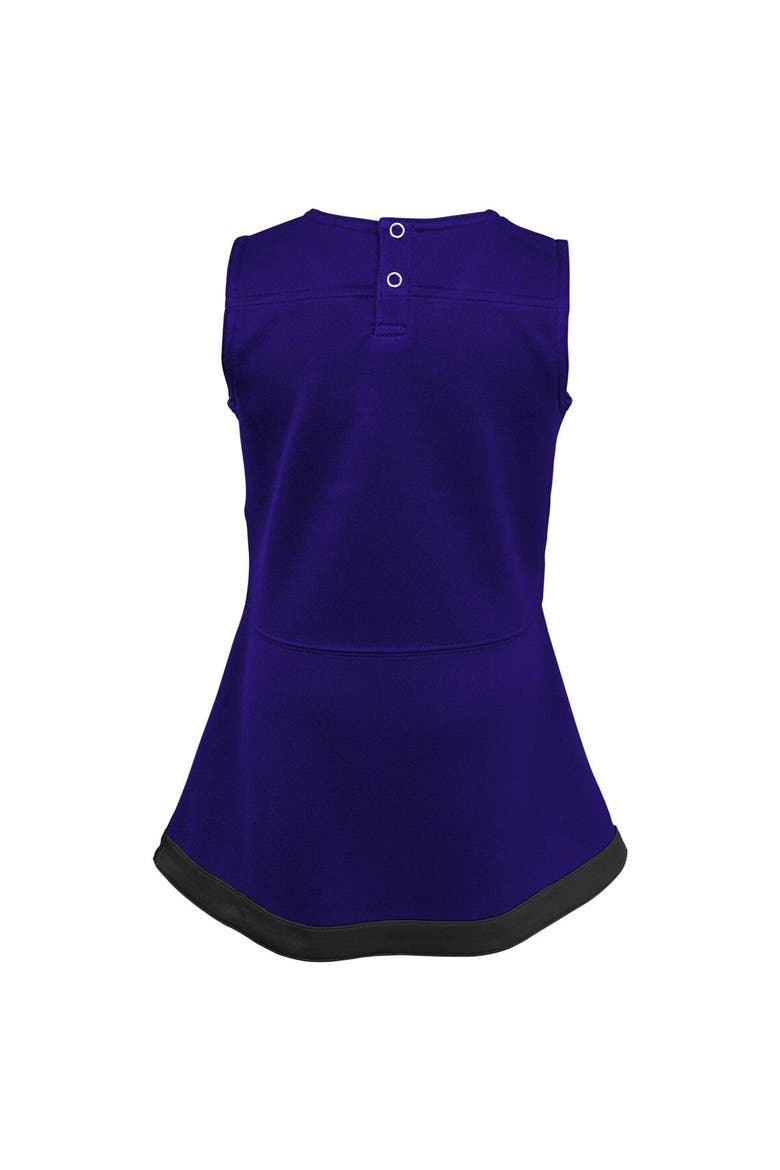 Girls Toddler Purple Baltimore Ravens Cheer Captain Dress with Bloomers, Alternate, color, Purple