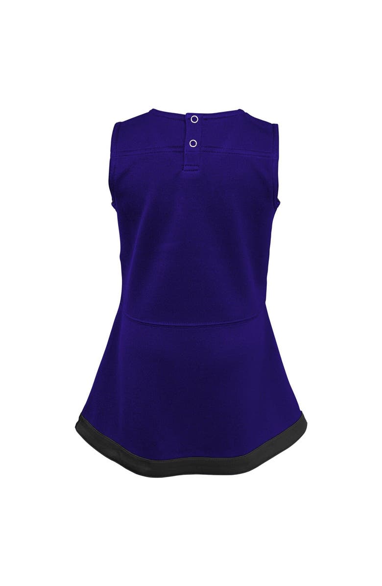 Outerstuff Girls Toddler Purple Baltimore Ravens Cheer Captain Dress with Bloomers, Alternate, color, Purple