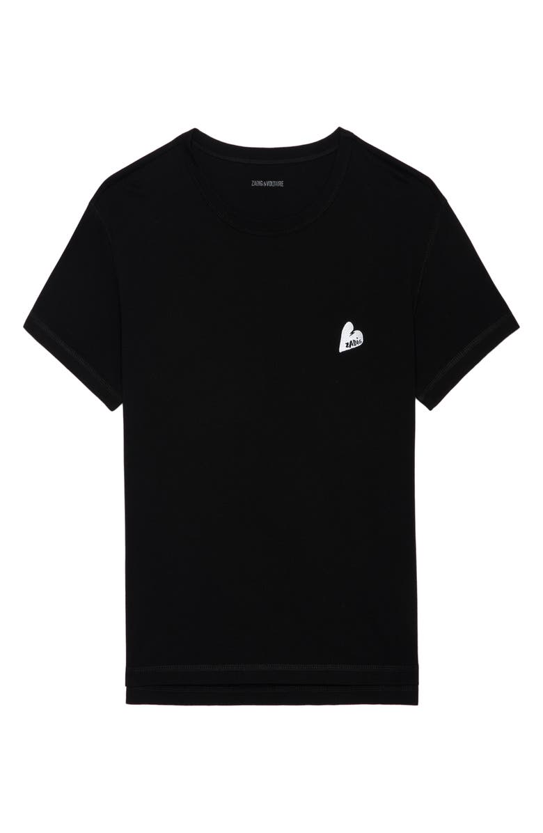 Zadig & Voltaire Marta Heart Zadig Embroidered Cotton T-Shirt, Alternate, color, 