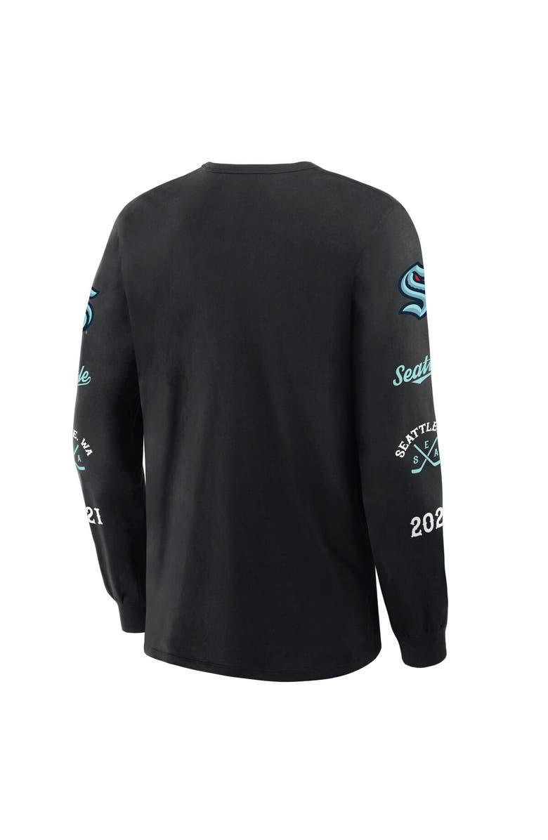 FANATICS Men's Fanatics Black Seattle Kraken Boxed In Legacy Long Sleeve T-Shirt, Alternate, color, Black
