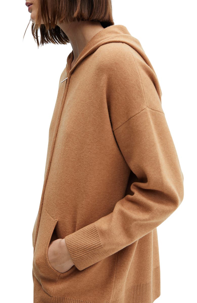 MANGO Zip Sweater Knit Hoodie, Alternate, color,