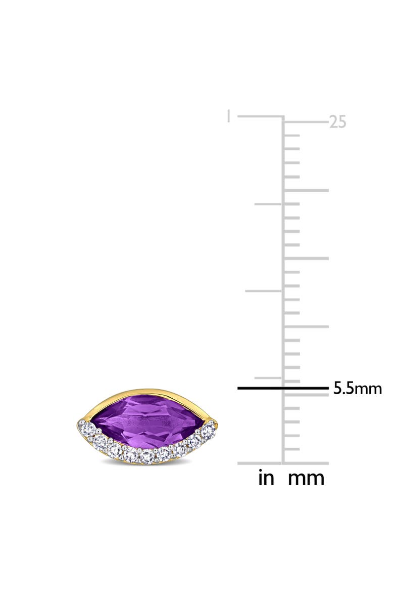 Amethyst & Diamond Marquise Stud Earrings 14K, Alternate, color, Amethyst