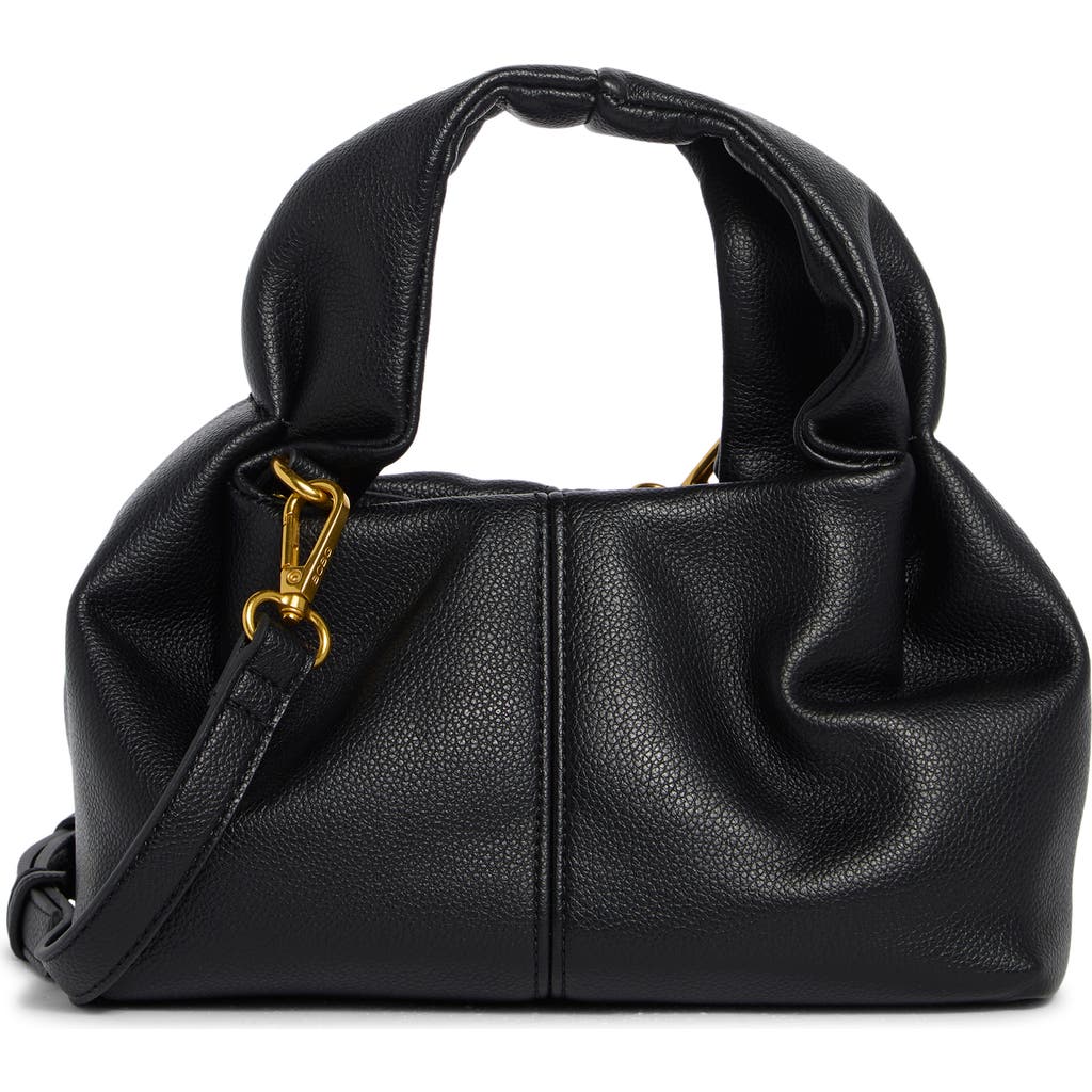 Bcbg Mini Pleated Top Handle Bag In Black