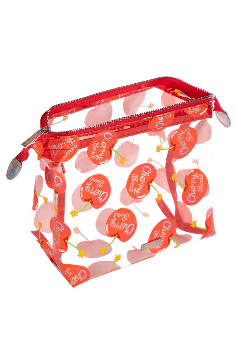 Skinnydip Cherry Bomb Makeup Bag, Alternate, color, 