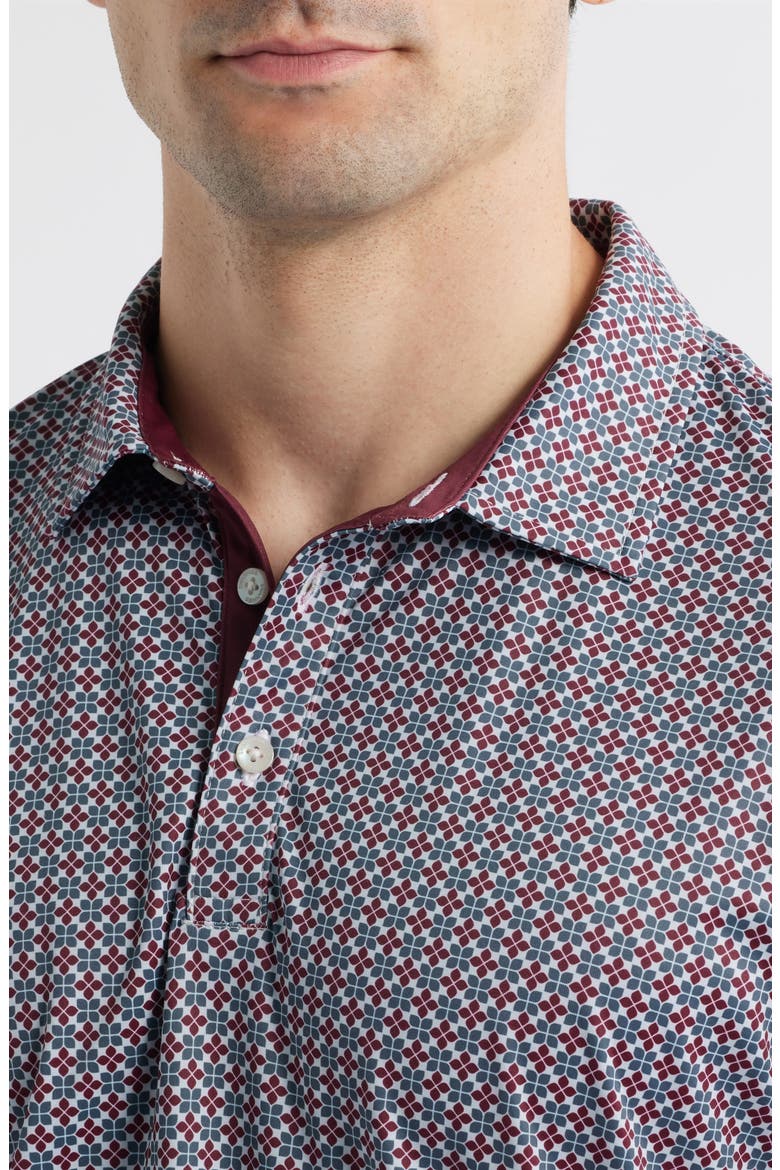Rae Geo Print Performance Golf Polo, Alternate, color, MAROON