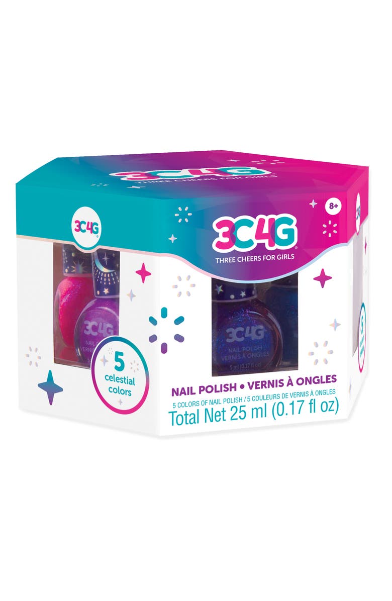Three Cheers For Girls 3C4G Celestial Nail Polish Hexagon 5 Bottles Of Glittering Polish, Alternate, color,