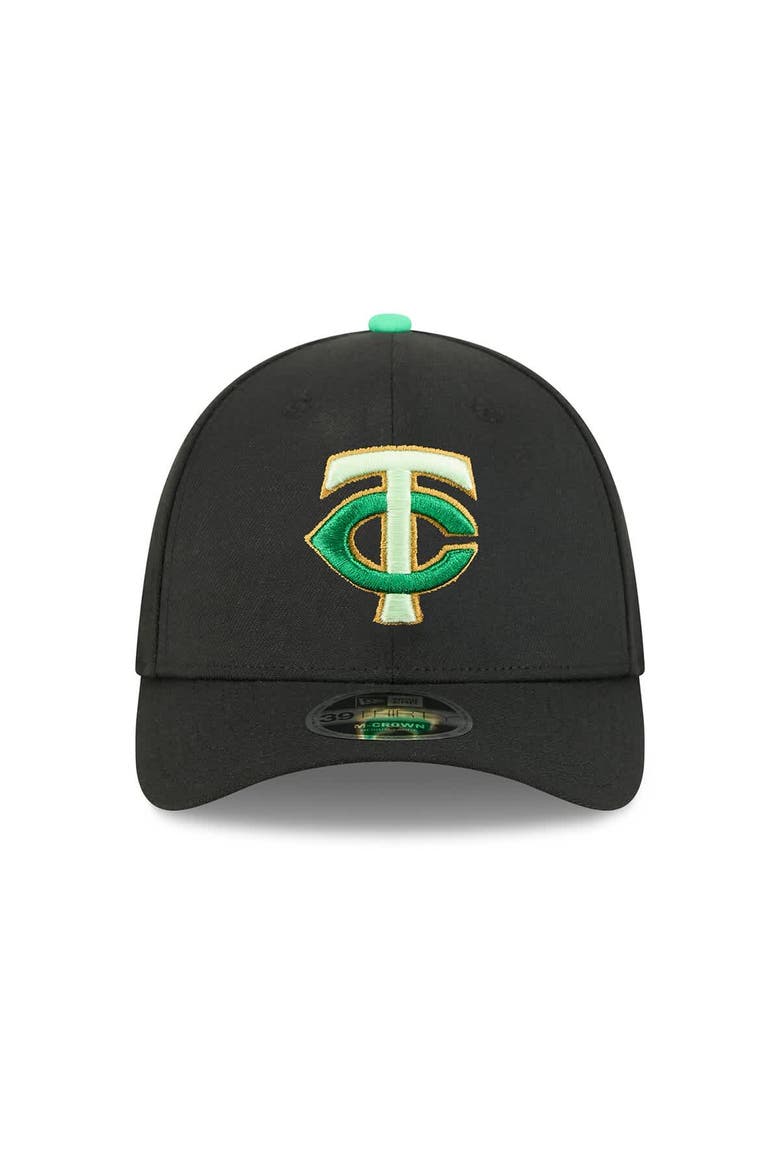 Men's New Era  Black Minnesota Twins 2026 St. Patrick's Day 39THIRTY Flex Hat, Alternate, color, Black
