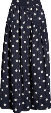 THE GREAT. The Highland Polka Dot Cotton Skirt