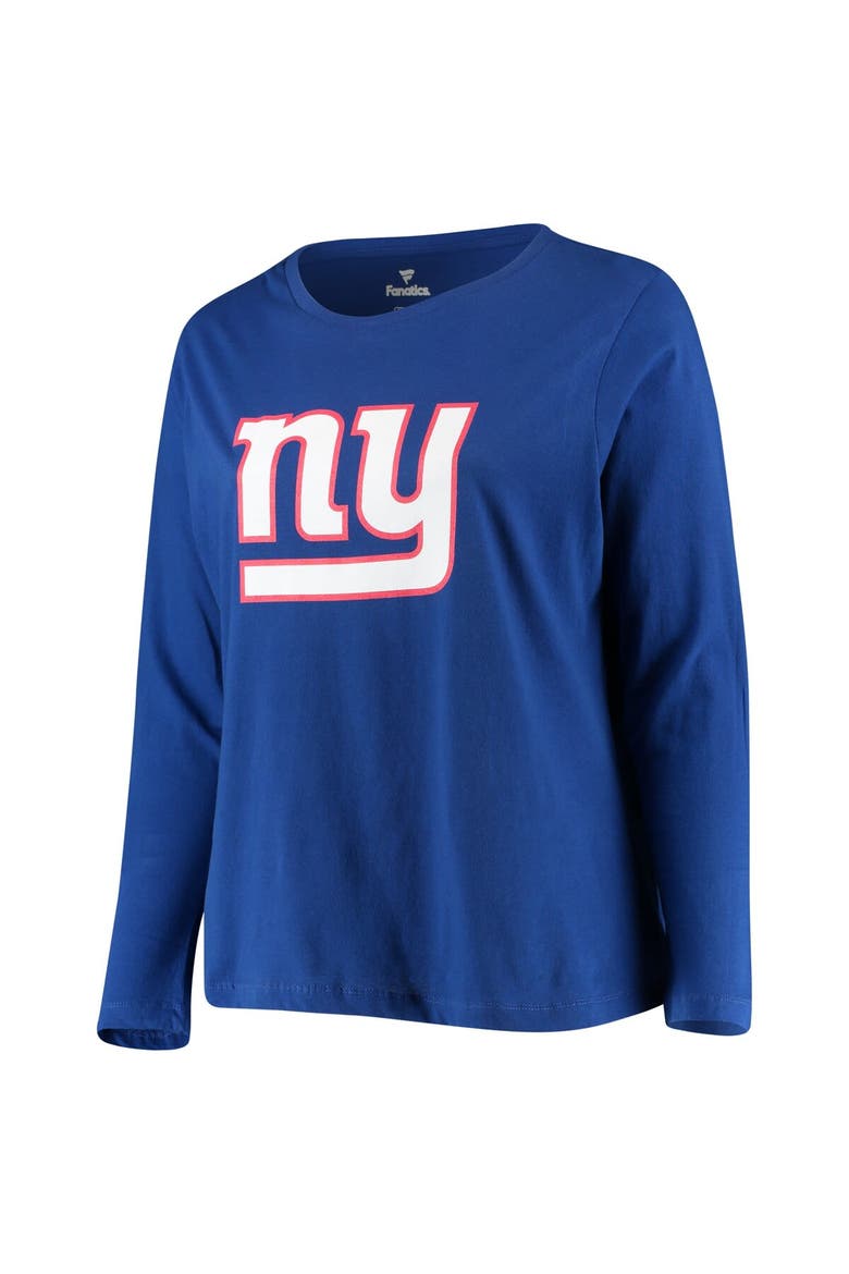 Women's Fanatics Branded Royal New York Giants Plus Size Primary Logo Long Sleeve T-Shirt, Alternate, color, Royal