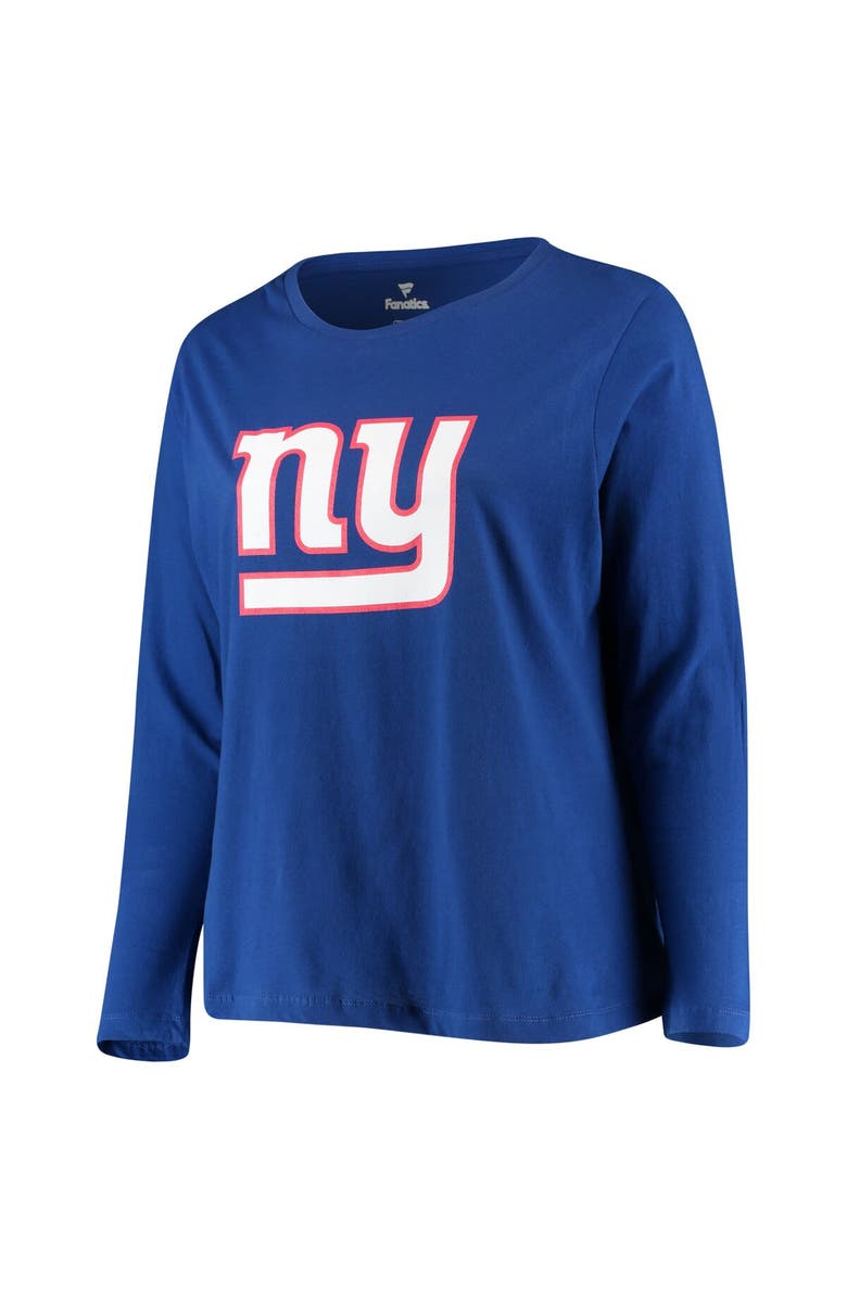 FANATICS Women's Fanatics Branded Royal New York Giants Plus Size Primary Logo Long Sleeve T-Shirt, Alternate, color, Royal
