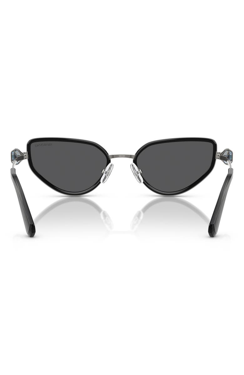 Swarovski 56mm Irregular Sunglasses, Alternate, color, Black Grey