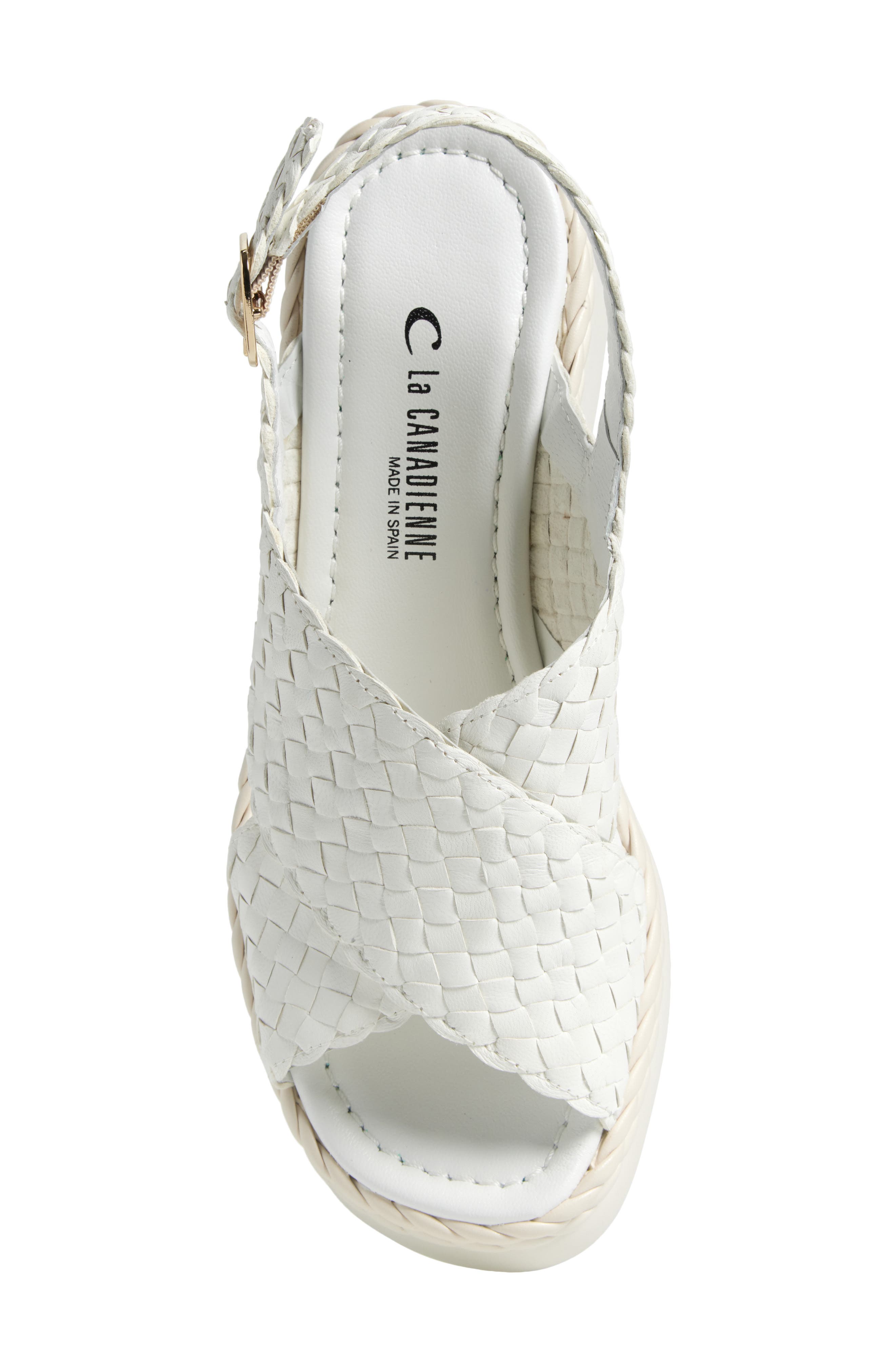 La Canadienne Patch Braided Wedge Sandal, Alternate, color, 