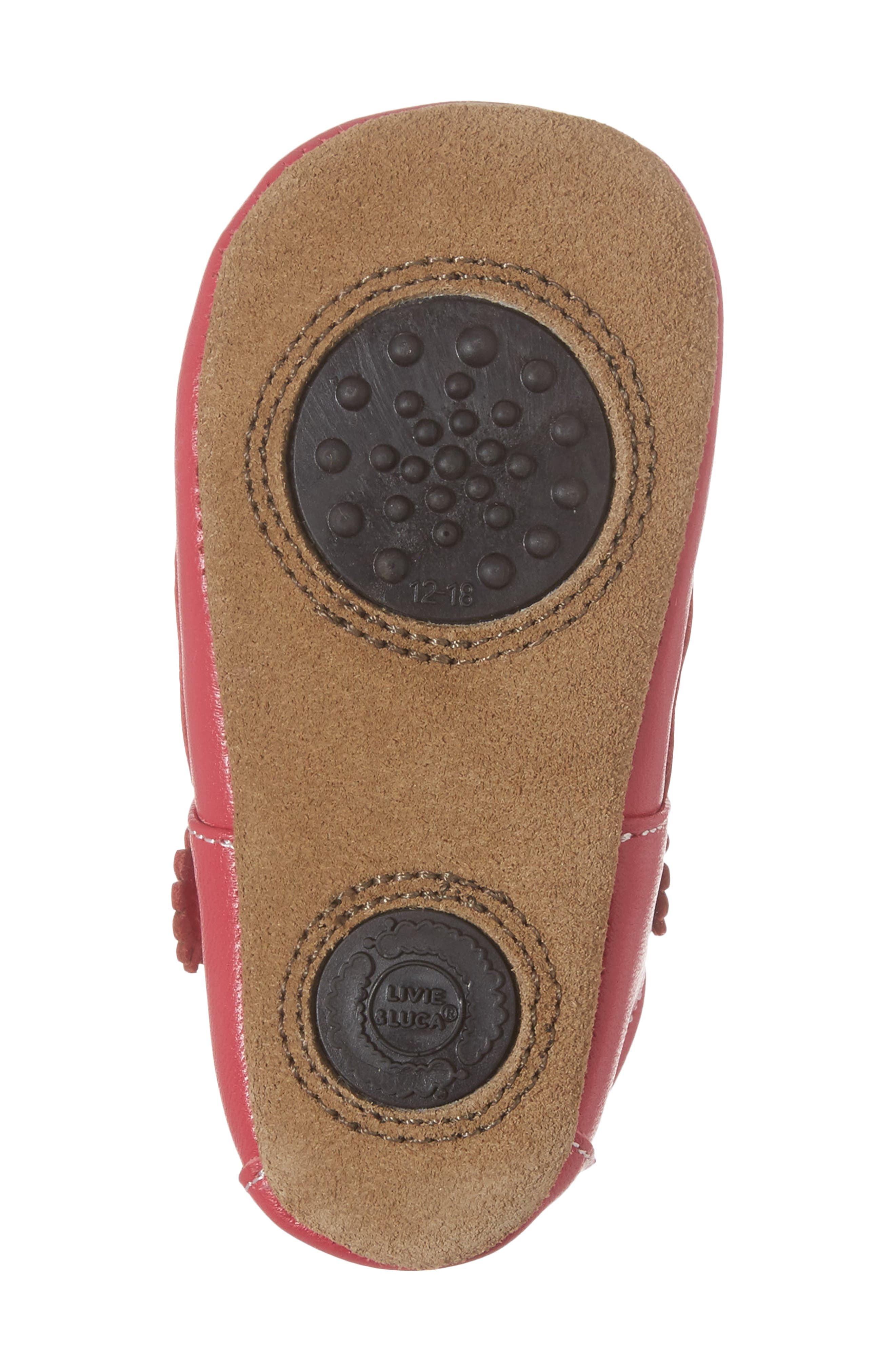 'Ruche' Mary Jane Crib Shoe, Alternate, color, HOT PINK LEATHER