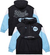 Mitchell & Ness Men's Mitchell & Ness Black Utah Mammoth Retro Anorak Half-Zip Jacket