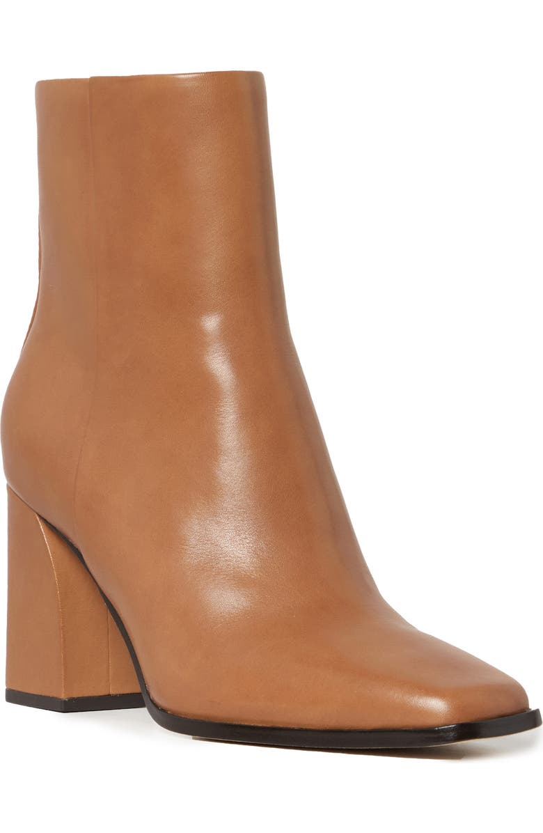 PAIGE Farah Square Toe Bootie, Main, color, Cognac