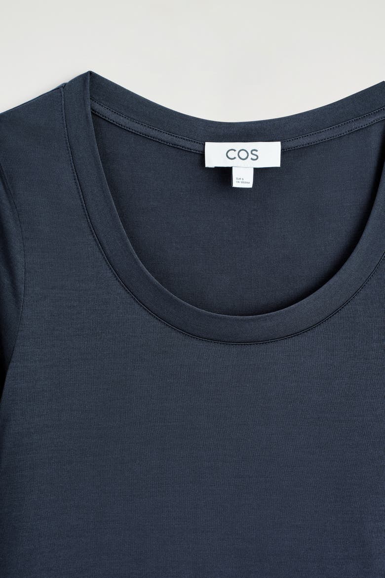 Slim Silk T-Shirt, Alternate, color, NAVY