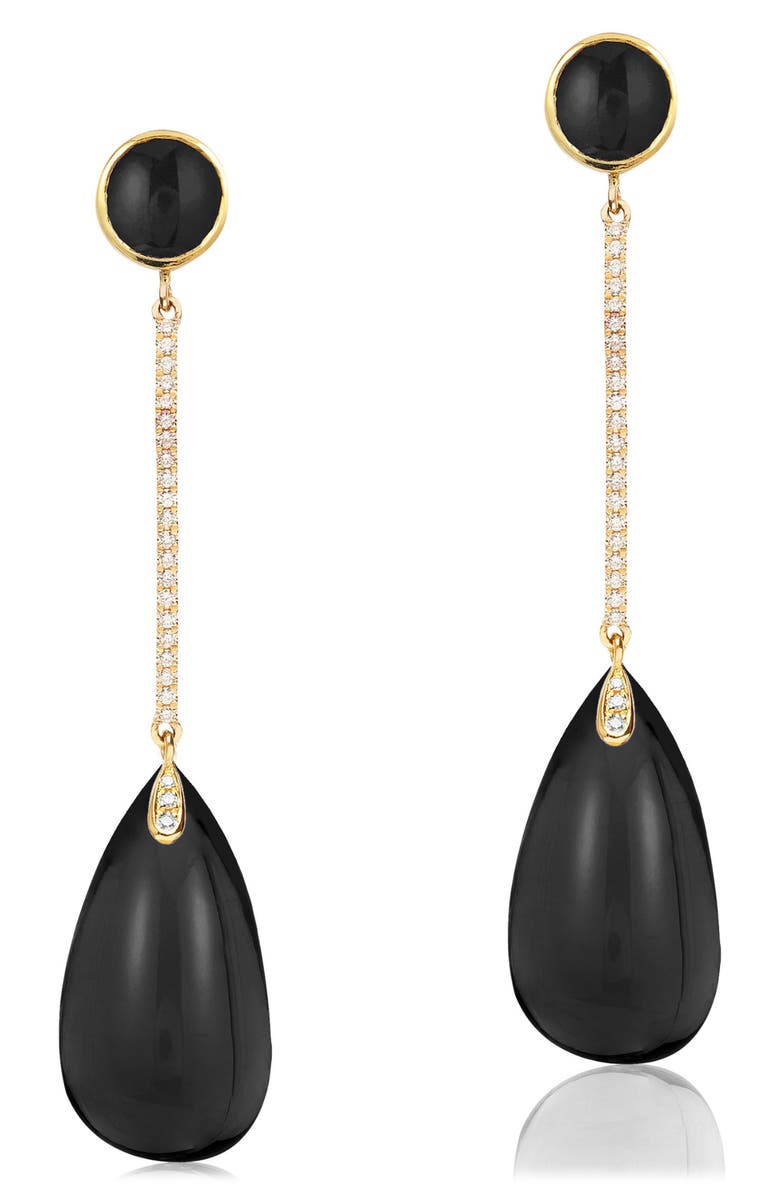 GOSHWARA Naughty Cabochon Drop Earrings, Main, color, Black