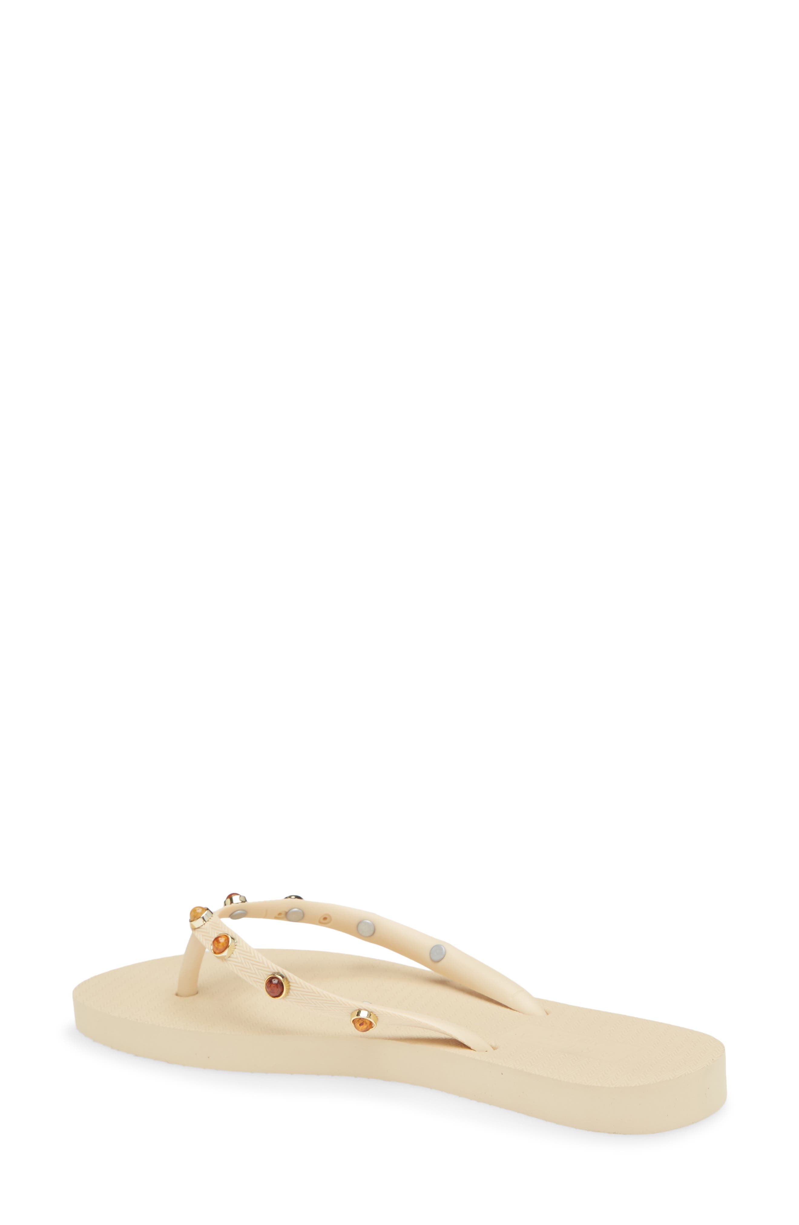 Stone Embellished Flip Flop, Alternate, color, CREAM