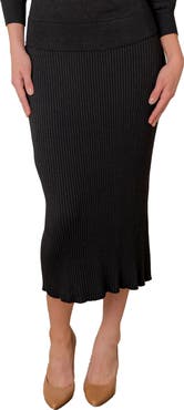 Hope & Henry Organic Rib Knit Sweater Midi Skirt