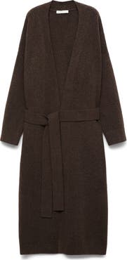 MANGO Longline Tie Belt Cardigan
