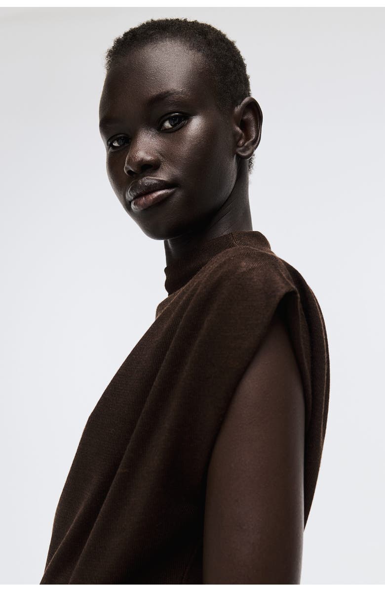 H&M Fine-knit Top, Alternate, color, Brown