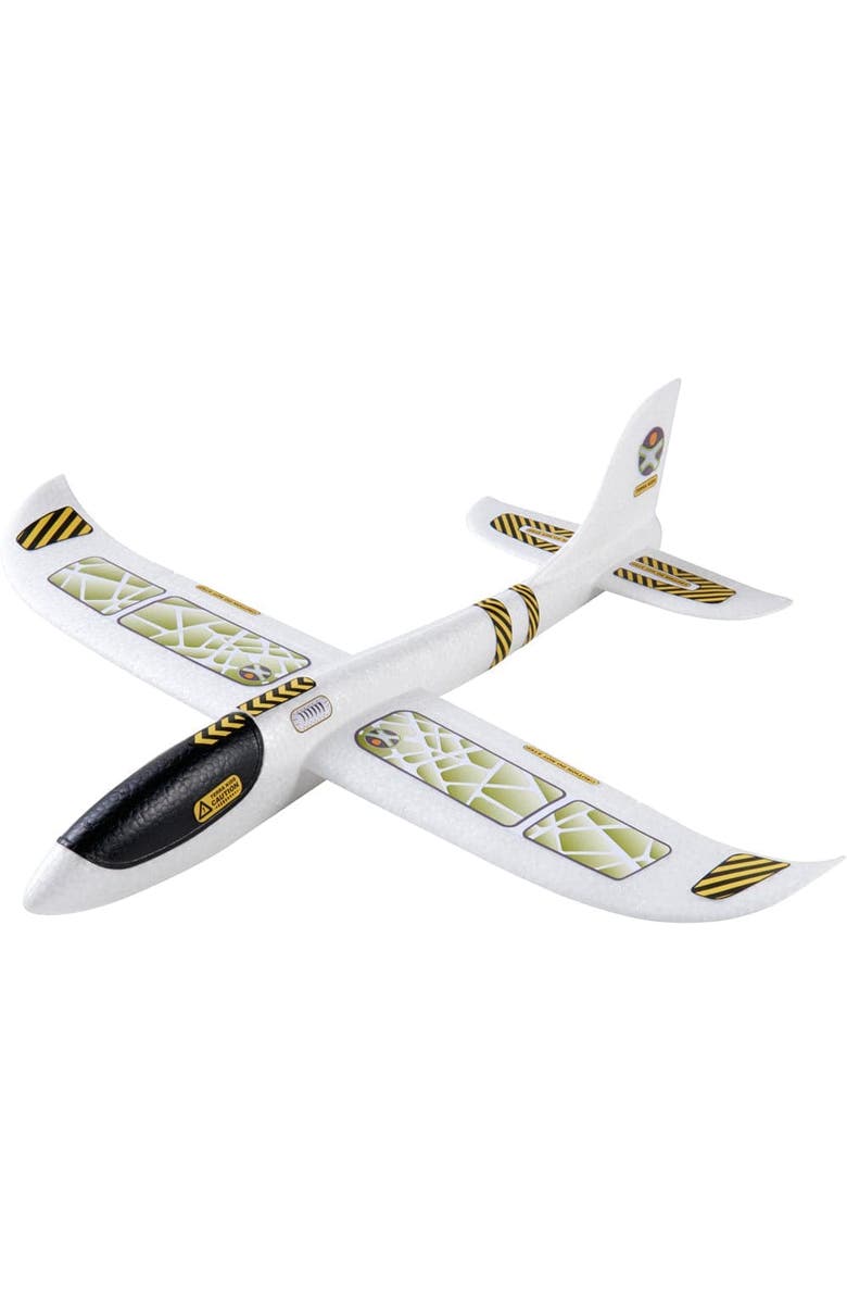 HABA 19" Hand Glider - Terra Kids Outdoor Toy Airplane, Easy-to-Assemble Kids Outdoor Toys & Plane Gliders Made from Robust Styrofoam for Ages 8+, Main, color, White Multi