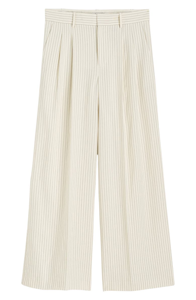Madewell Superwide Leg Linen & Cotton Blend Pants, Alternate, color, Tan And Black Stripe