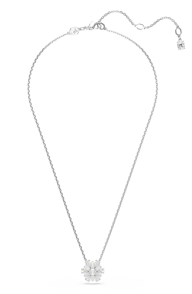 Swarovski Idyllia Snowflake Pendant Necklace, Alternate, color, White/ Silver