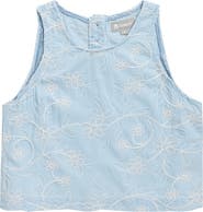 Tractr Kids' Floral Embroidered Tank