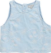 Tractr Kids' Floral Embroidered Tank