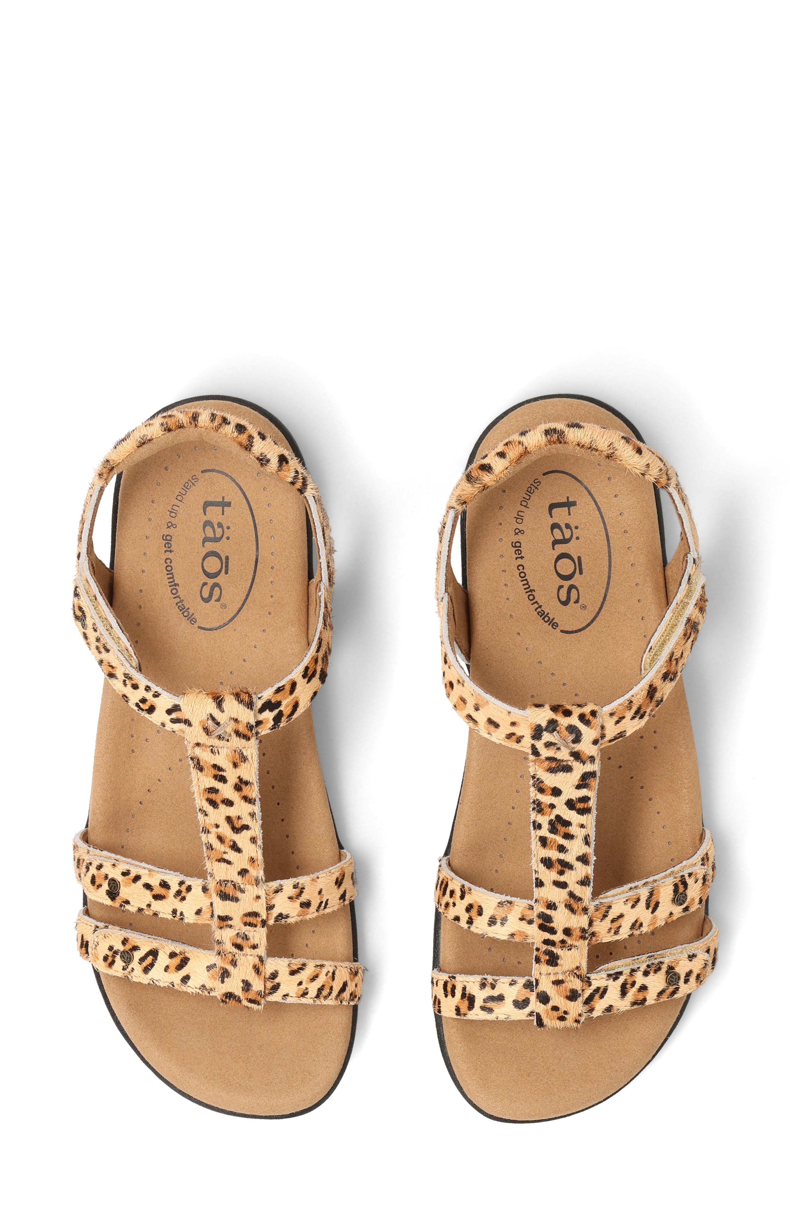 Taos Trophy 2 Sandal, Alternate, color, Cheetah Pony Hair