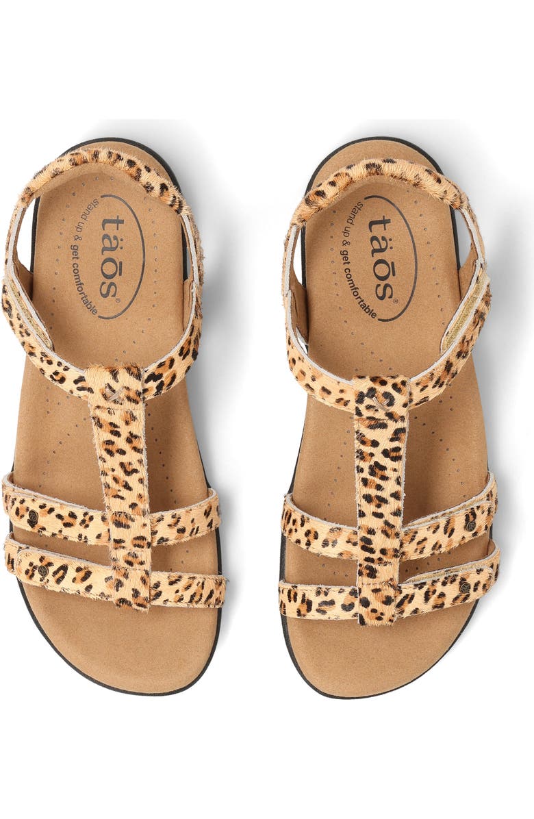 Taos Trophy 2 Sandal, Alternate, color, Cheetah Pony Hair