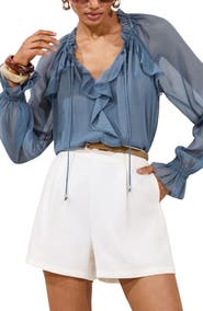 Lipsy Ruffle Sheer Top