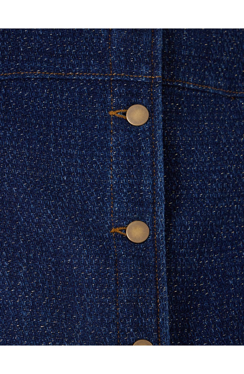 Hush Collarless Lurex Denim Jacket, Alternate, color, Indigo Gold