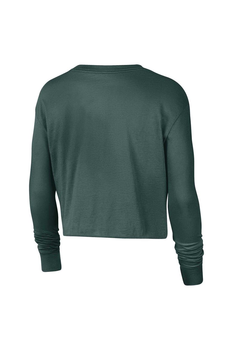 Women's Nike Green Michigan State Spartans Est. Cropped Long Sleeve T-Shirt, Alternate, color, Green