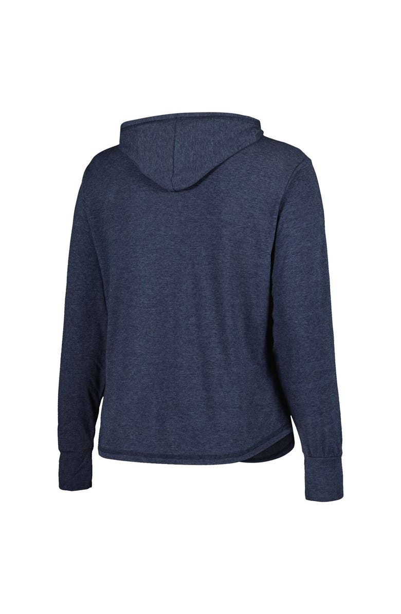 SOFT AS A GRAPE Women's Soft as a Grape Navy Cleveland Guardians Plus Size Full-Zip Lightweight Hoodie Top, Alternate, color, 